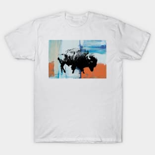 American Bison Stamp Art Painting Desert T-Shirt